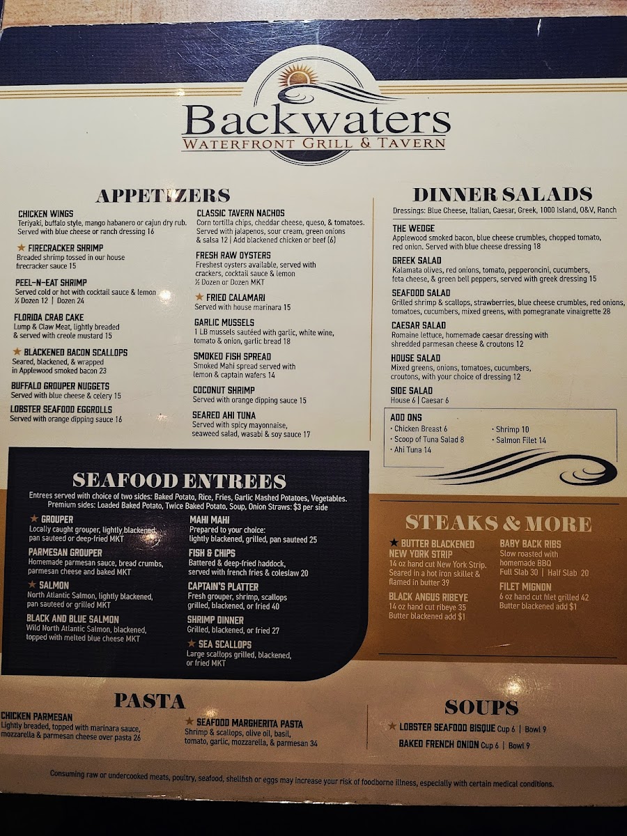 Backwaters Menu - Image 2