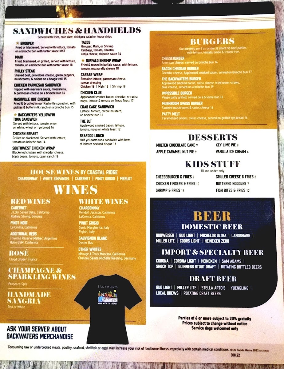 Backwaters Menu - Image 3