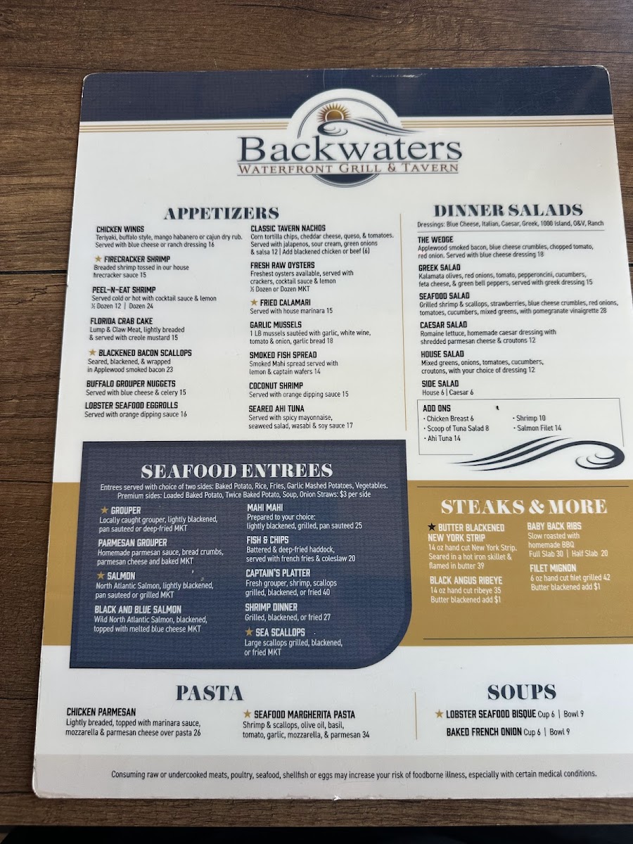 Backwaters Menu - Image 6